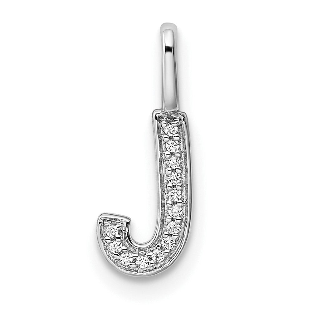 14k white gold real diamond letter j initial pendant pm8367j 004 wa
