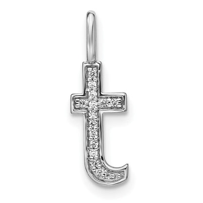 14k white gold real diamond lower case letter t initial pendant pm8368t 005 wa