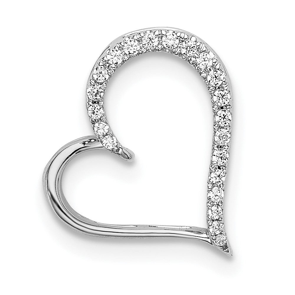 14k white gold real diamond heart chain slide pm8454 009 wa