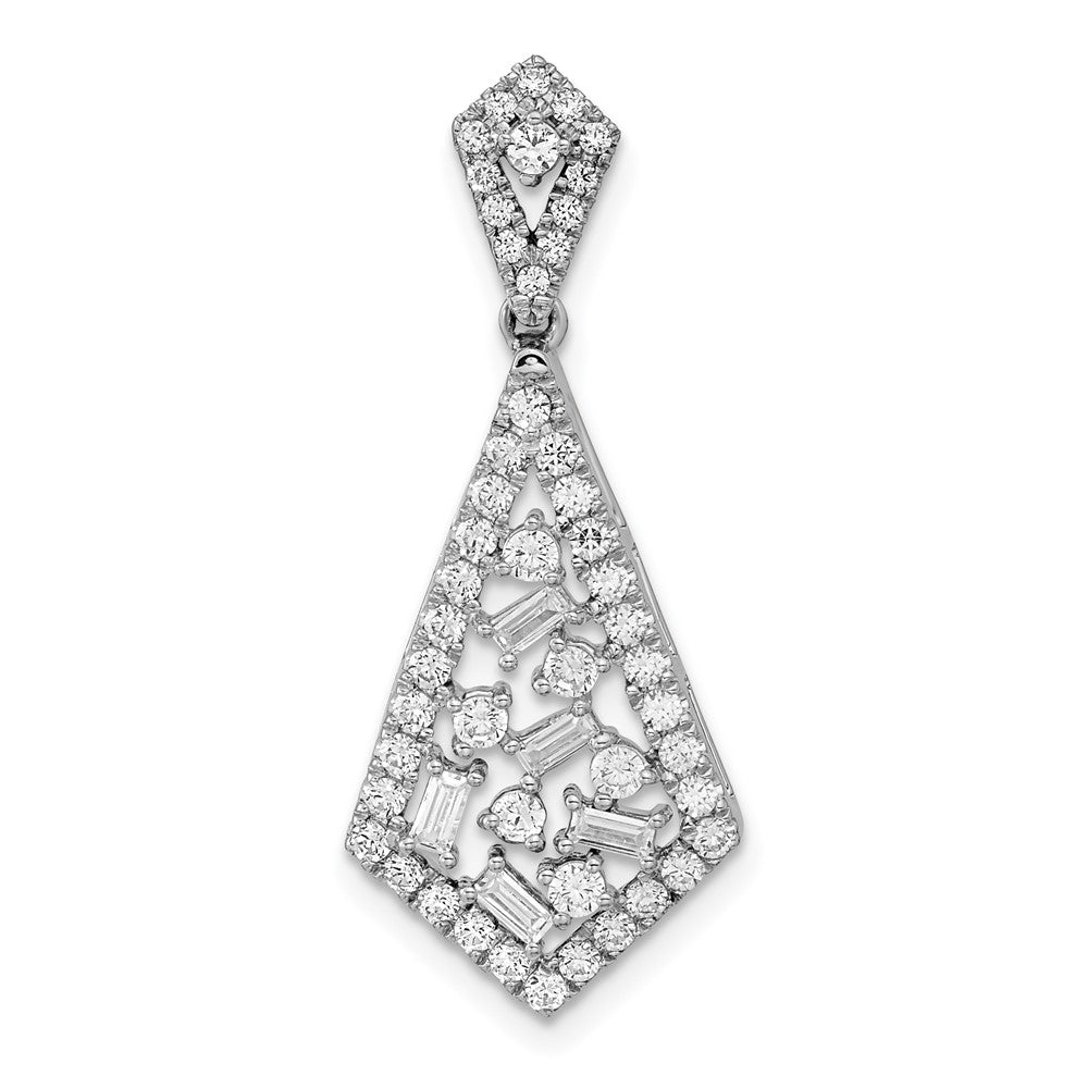 14k white gold polished fancy dangle real diamond chain slide pm8464 075 wa