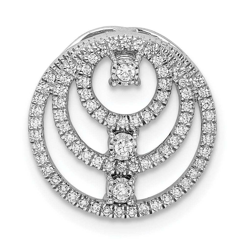 14k white gold polished circles real diamond chain slide pm8491 025 wa