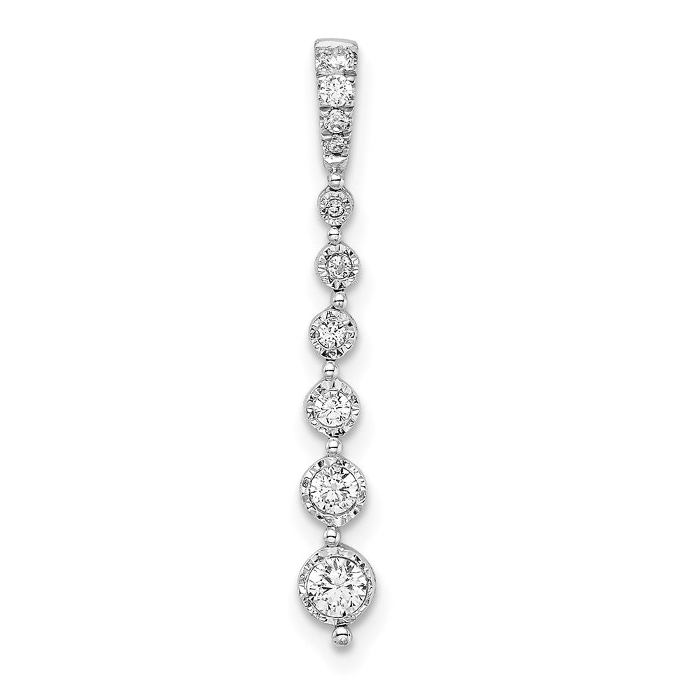 14k white gold graduating real diamond chain slide pm8496 019 wa