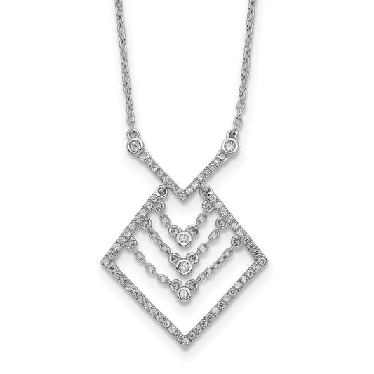 14k white gold real diamond 18in necklace pm8560 025 wa