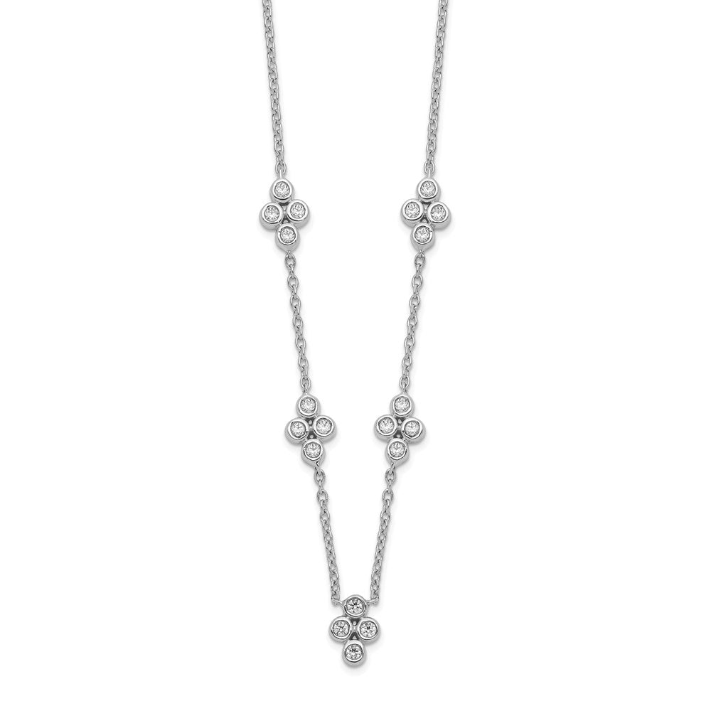 14k white gold 5 station real diamond 18in necklace pm8564 025 wa