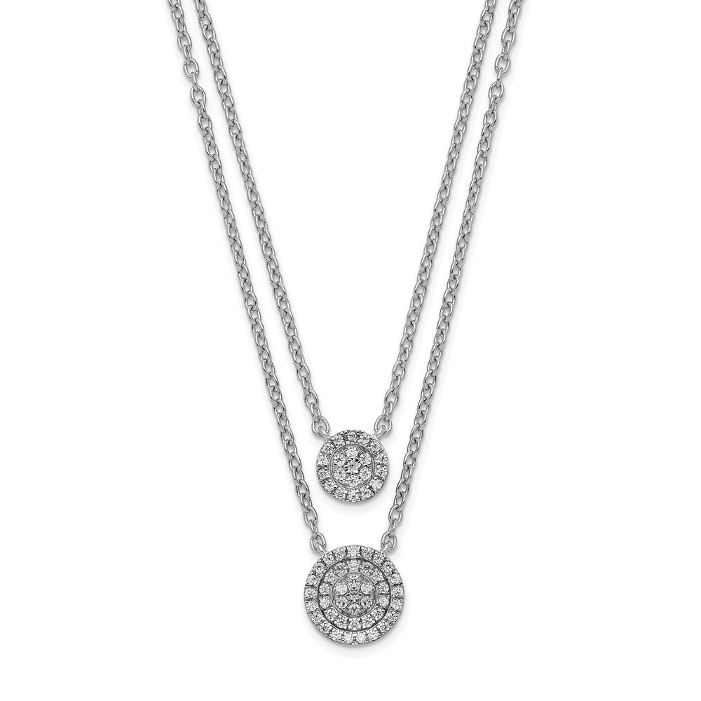 14k white gold double strand 18in necklace pm8565 020 wa
