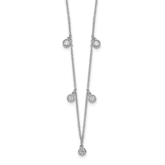 14k white gold 5 station real diamond 18in necklace pm8566 038 wa
