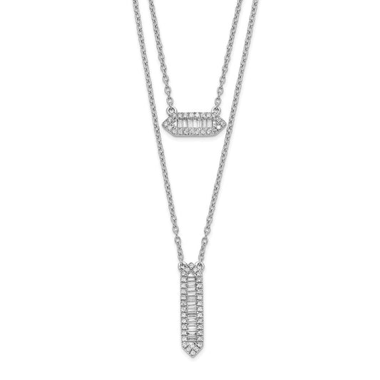 14k white gold double strand 18in necklace pm8567 040 wa
