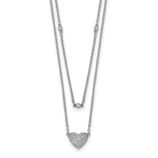 14k white gold double strand heart 18in necklace pm8572 021 wa