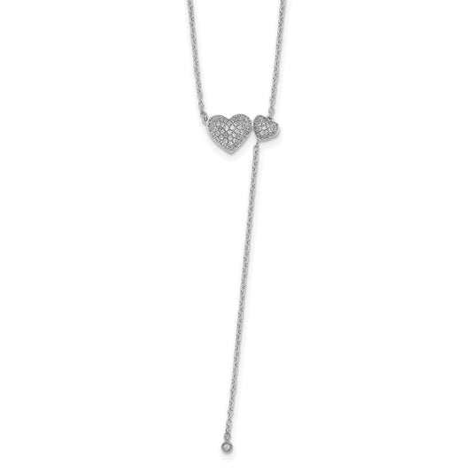 14k white gold two hearts 18in necklace pm8573 025 wa