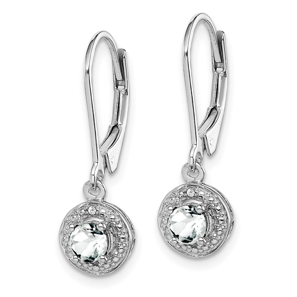 Sterling Silver Rhodium-plated Diamond u0026 White Topaz Earrings