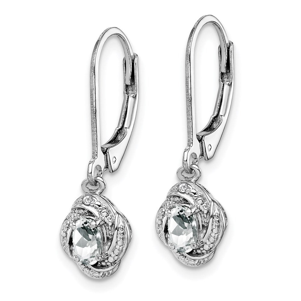 Sterling Silver Rhodium-plated Diamond u0026 White Topaz Earrings