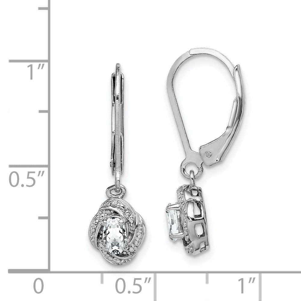 Sterling Silver Rhodium-plated Diamond u0026 White Topaz Earrings