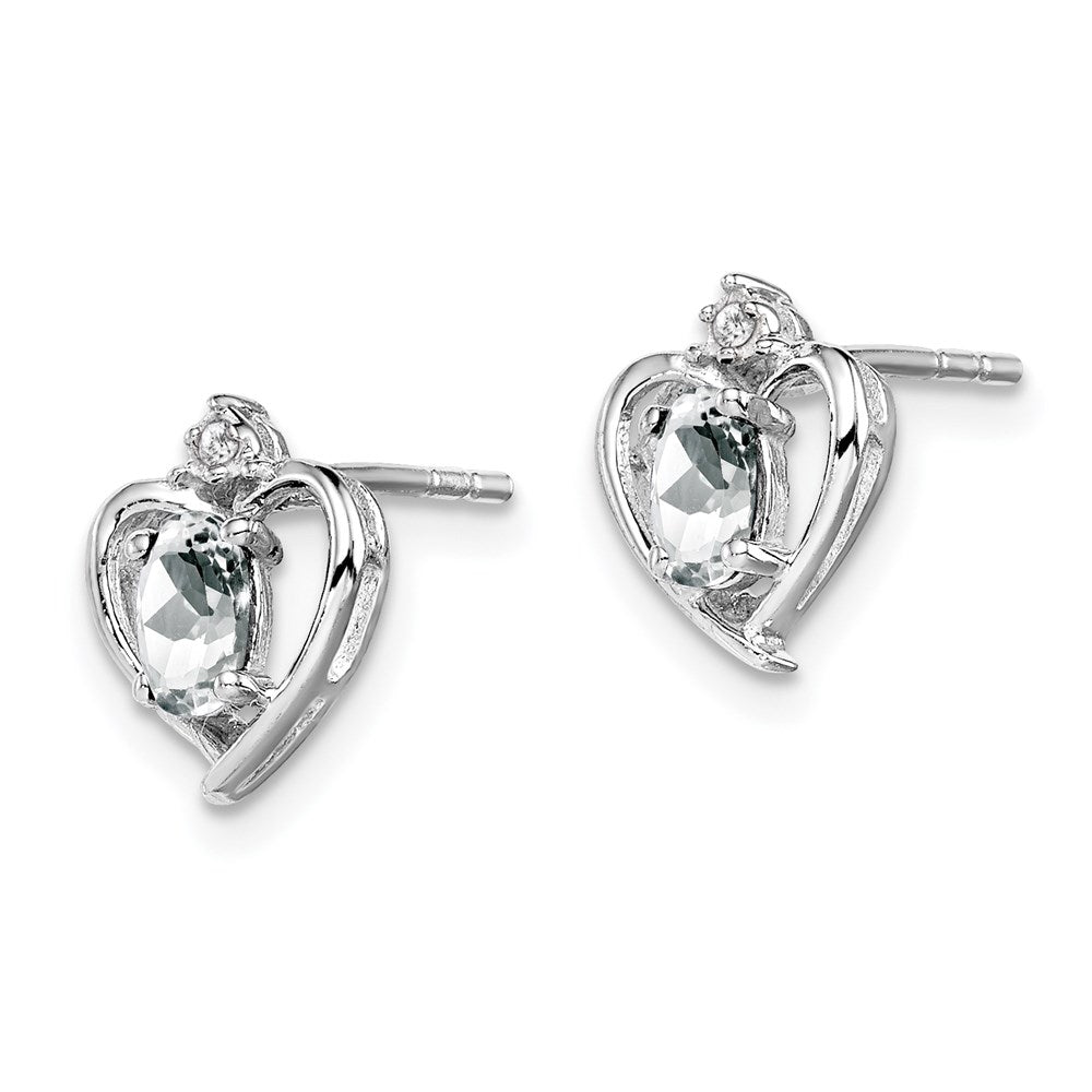 Sterling Silver Rhodium-plated White Topaz u0026 Diamond Earrings