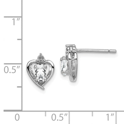 Sterling Silver Rhodium-plated White Topaz u0026 Diamond Earrings