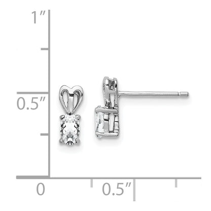 Sterling Silver Rhodium-plated White Topaz Earrings