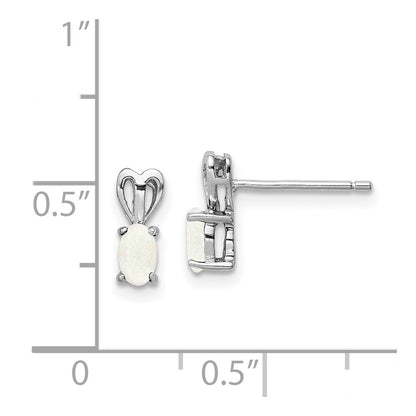 Sterling Silver Rhodium-plated Created Opal Earrings