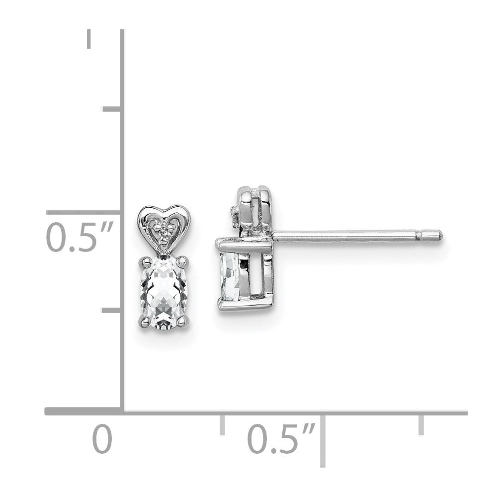 Sterling Silver Rhodium-plated White Topaz u0026 Diamond Earrings