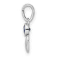 Sterling Silver Rhodium-plated Lab Created Sapphire Heart Pendant