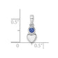 Sterling Silver Rhodium-plated Lab Created Sapphire Heart Pendant