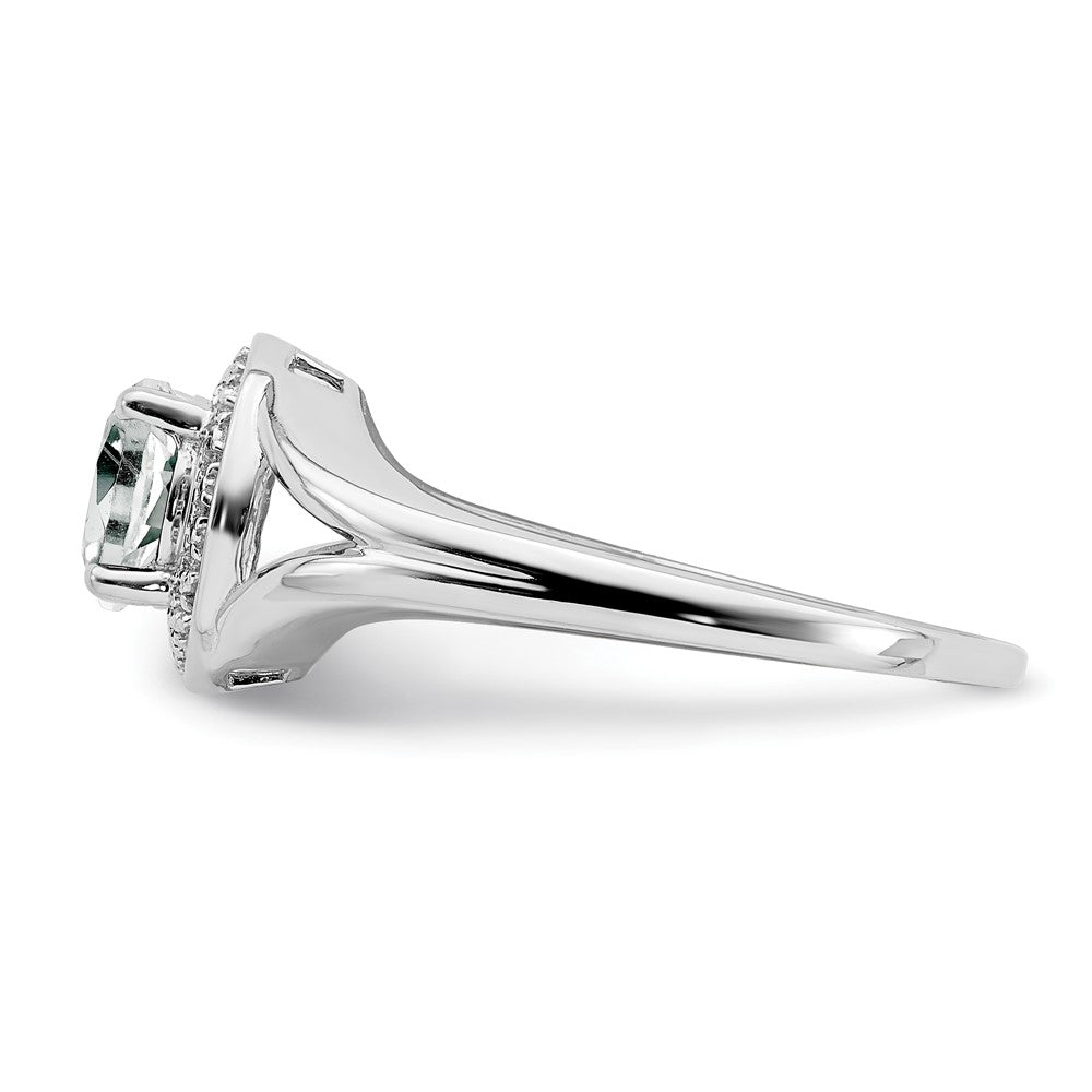 Sterling Silver Rhodium-plated Diamond u0026 White Topaz Ring