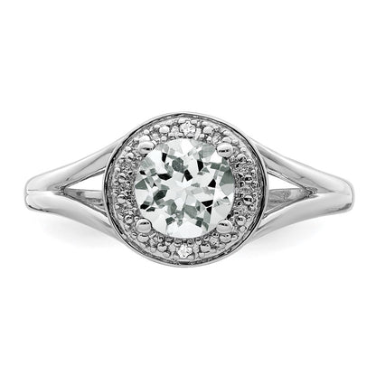 Sterling Silver Rhodium-plated Diamond u0026 White Topaz Ring