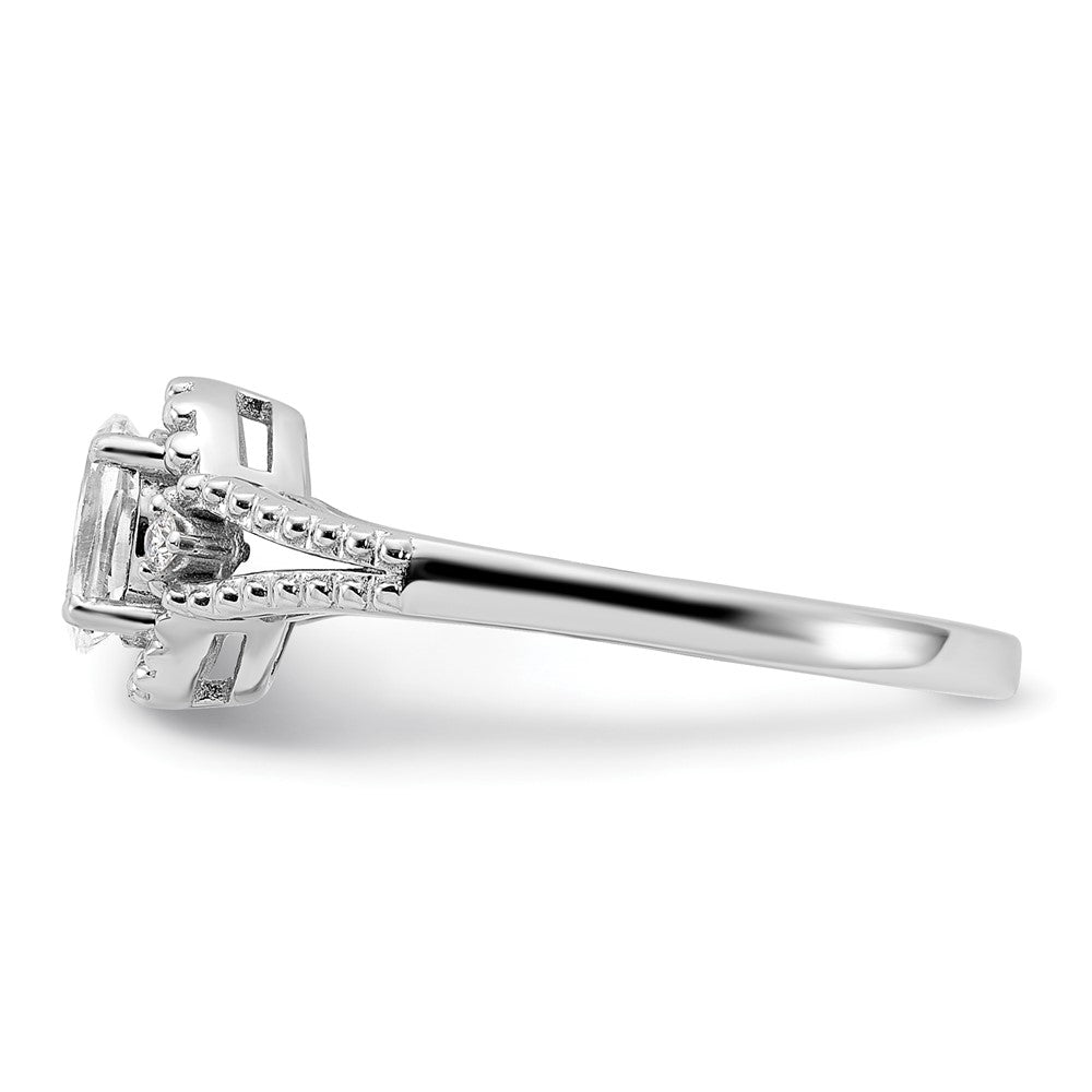 Sterling Silver Rhodium-plated White Topaz u0026 Diamond Ring