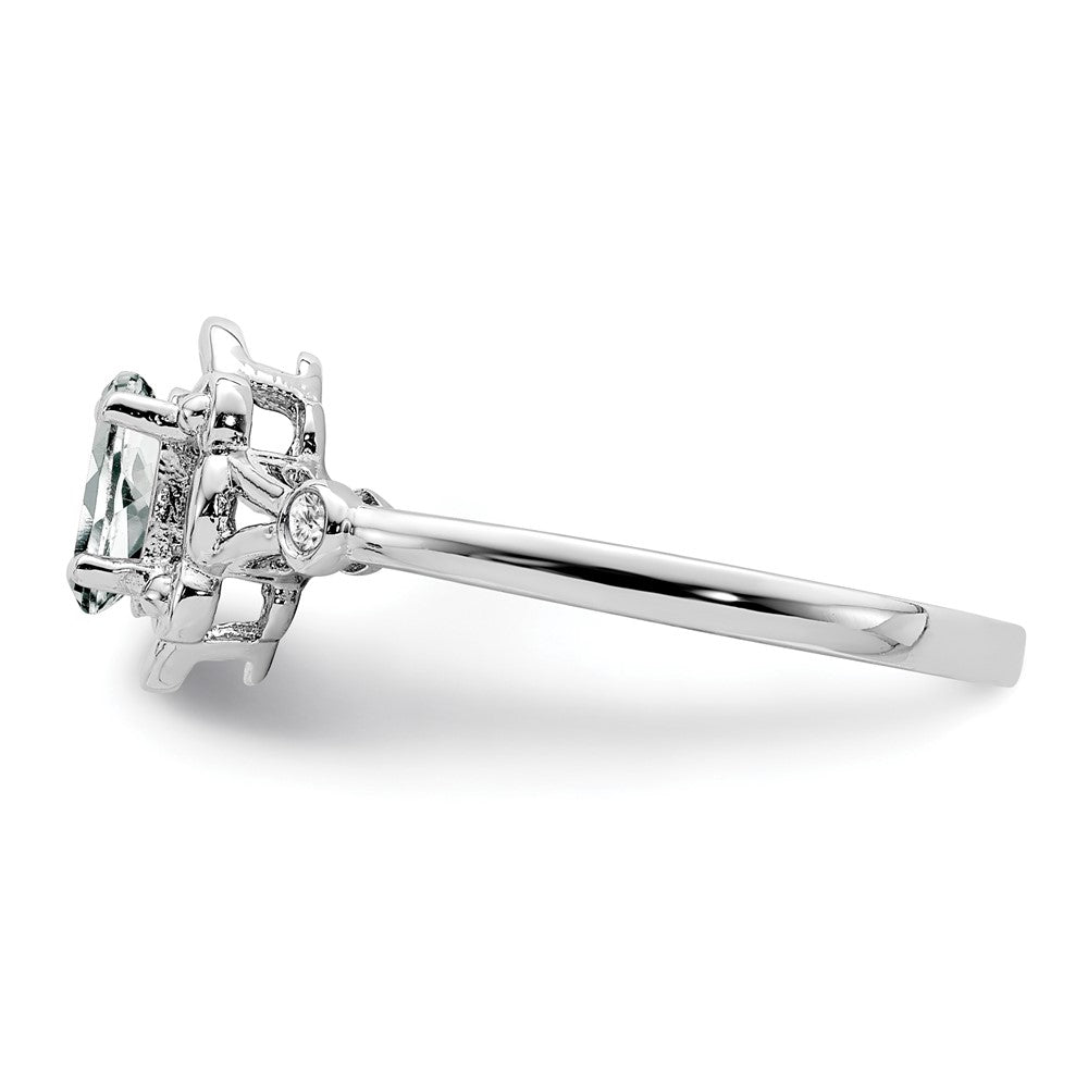Sterling Silver Rhodium-plated White Topaz u0026 Diamond Ring