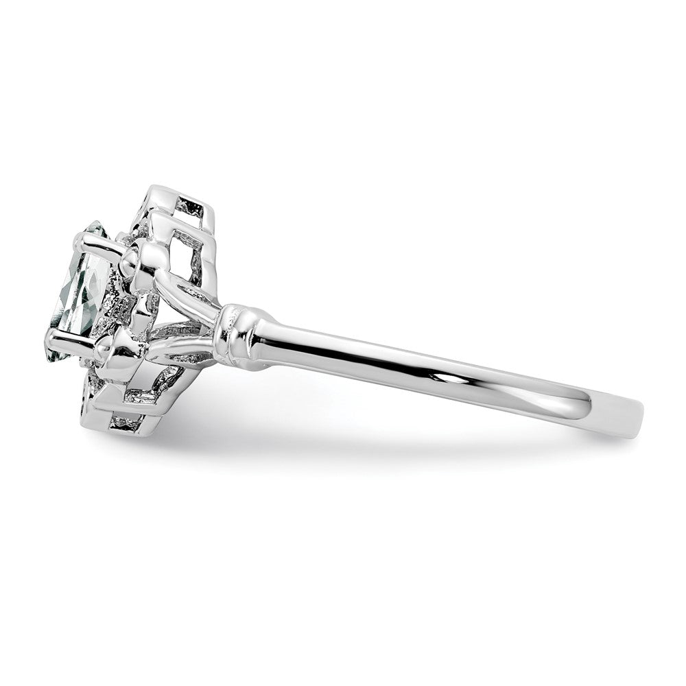 Sterling Silver Rhodium-plated White Topaz u0026 Diamond Ring