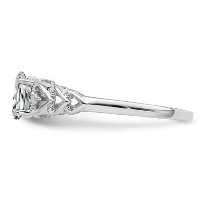 Sterling Silver Rhodium-plated White Topaz u0026 Diamond Ring