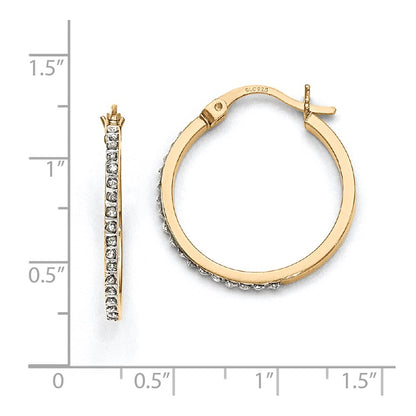 Sterling Silver u0026 Gold-plated Diamond Mystique Round Hoop Earrings
