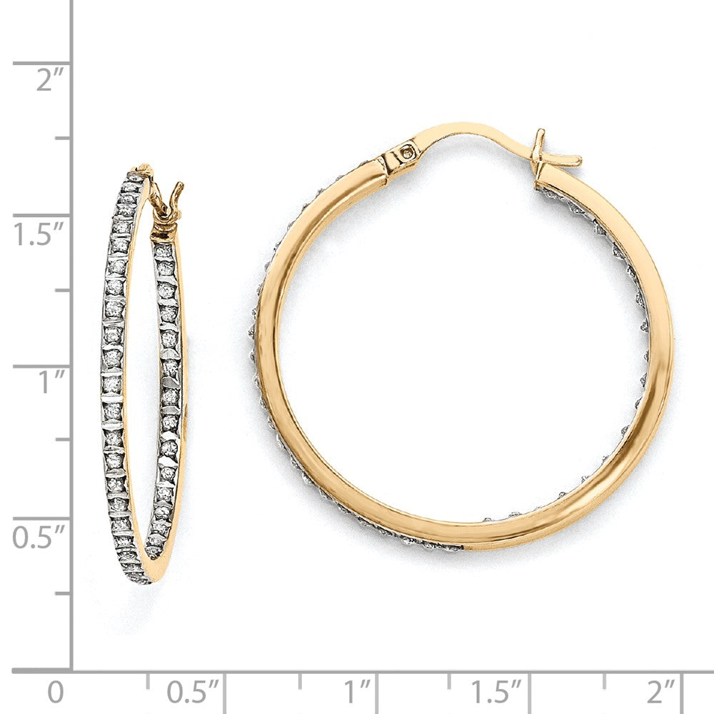 Sterling Silver u0026 Gold-plated Diamond Mystique Round Hoop Earrings