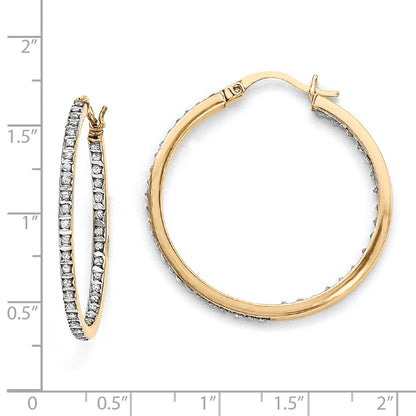 Sterling Silver u0026 Gold-plated Diamond Mystique Round Hoop Earrings