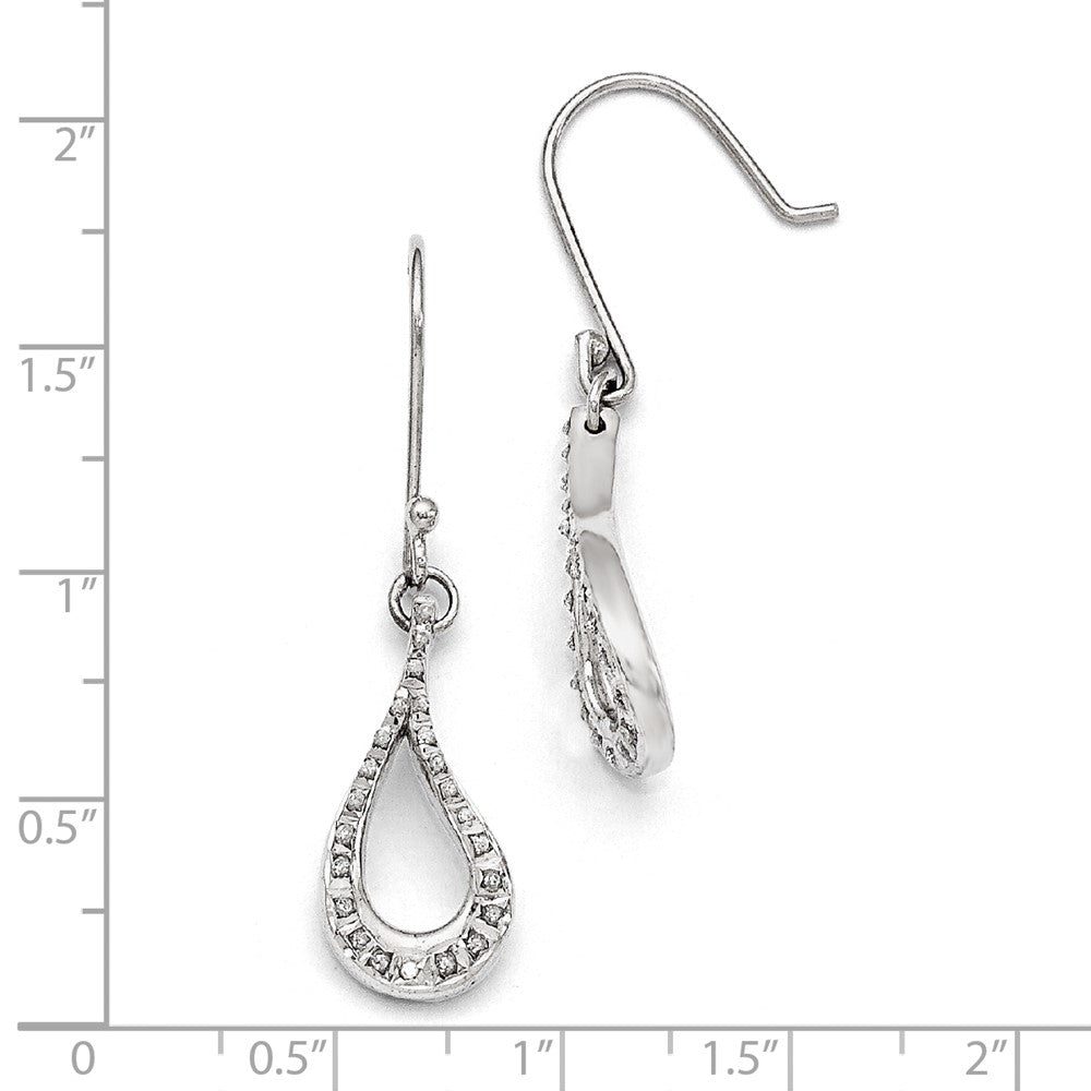 Sterling Silver Diamond Mystique Teardrop Earrings