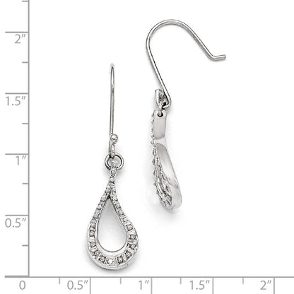 Sterling Silver Diamond Mystique Teardrop Earrings