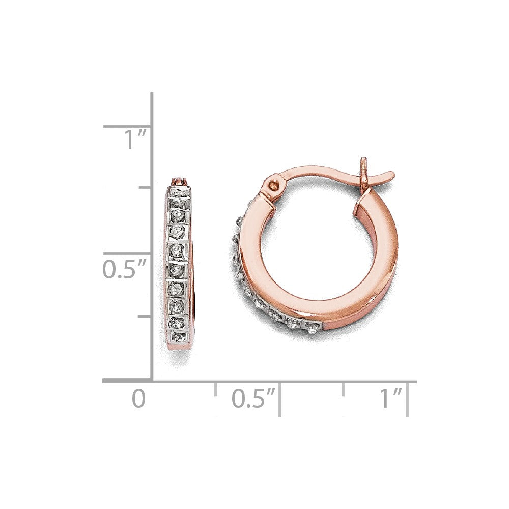 Sterling Silver Diamond Mystique Round Hoop Earrings