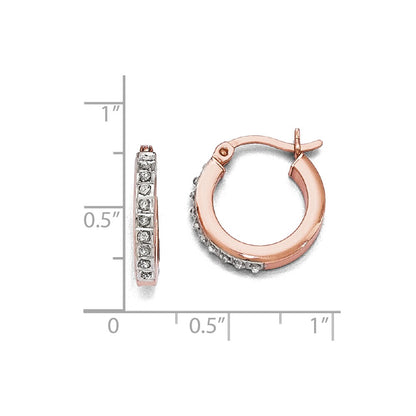 Sterling Silver Diamond Mystique Round Hoop Earrings