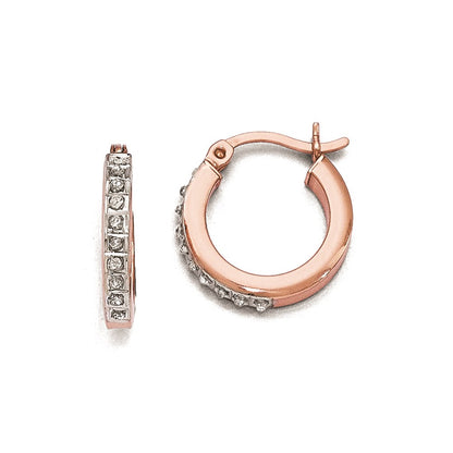 Sterling Silver Diamond Mystique Round Hoop Earrings