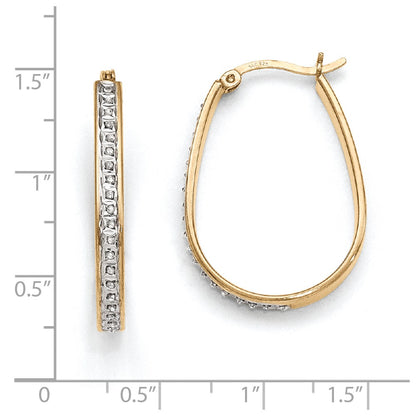 Sterling Silver u0026 Gold-plated Diamond Mystique Pear Hoop Earrings