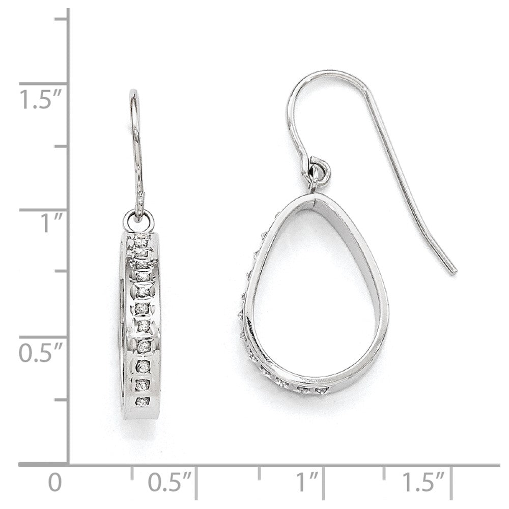 Sterling Silver Diamond Mystique Teardrop Dangle Earrings