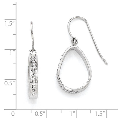 Sterling Silver Diamond Mystique Teardrop Dangle Earrings