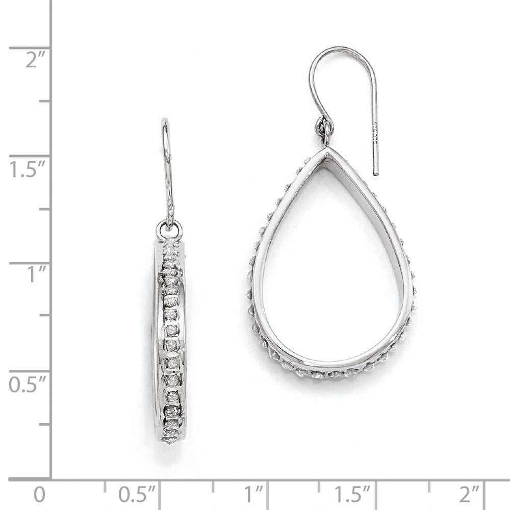 Sterling Silver Diamond Mystique Teardrop Earrings