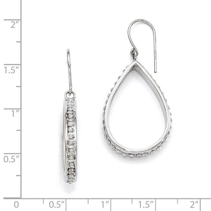 Sterling Silver Diamond Mystique Teardrop Earrings