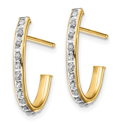 Sterling Silver Gold-plated Diamond Mystique Post Hoop Earrings