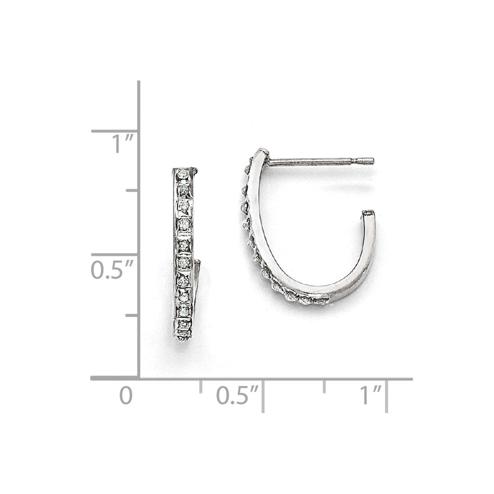 Sterling Silver Diamond Mystique Round Post Hoop Earrings