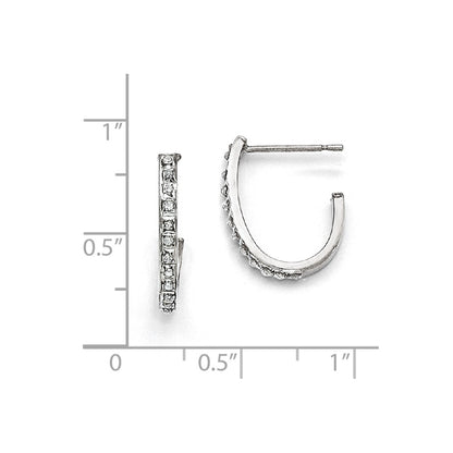 Sterling Silver Diamond Mystique Round Post Hoop Earrings