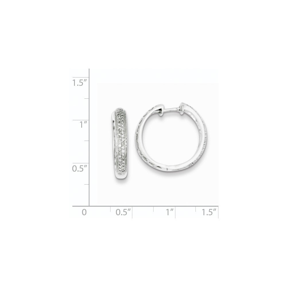 Sterling Silver Diamond Hoop Earrings