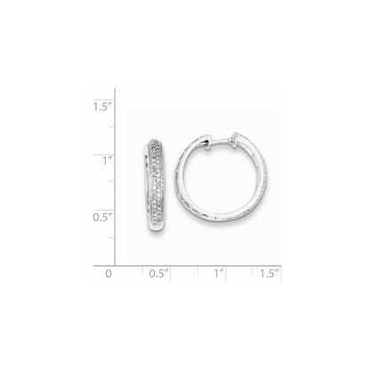 Sterling Silver Diamond Hoop Earrings