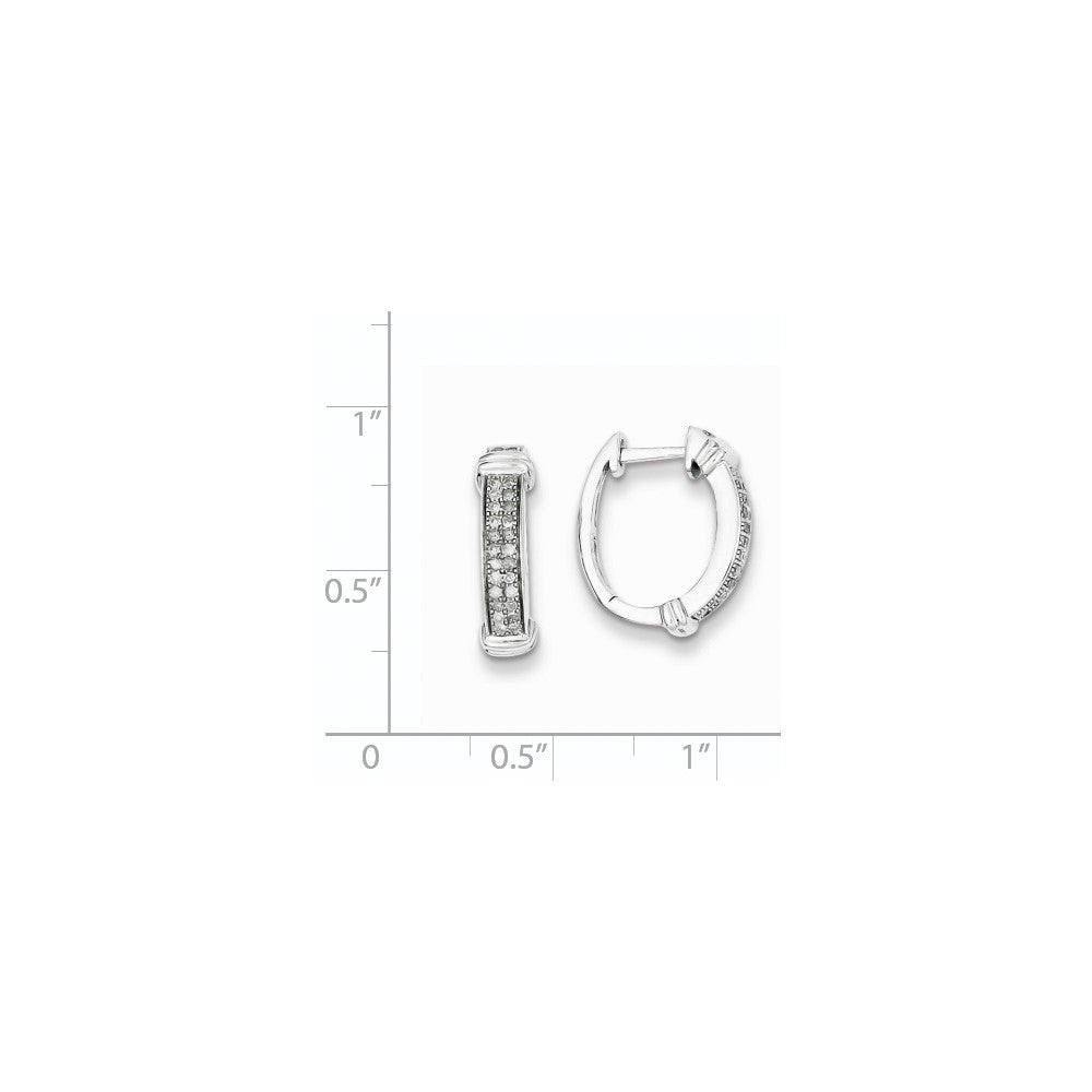 Sterling Silver Diamond Hoop Earrings