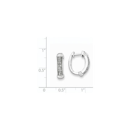 Sterling Silver Diamond Hoop Earrings