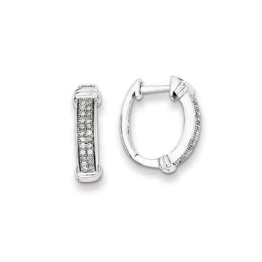 Sterling Silver Diamond Hoop Earrings